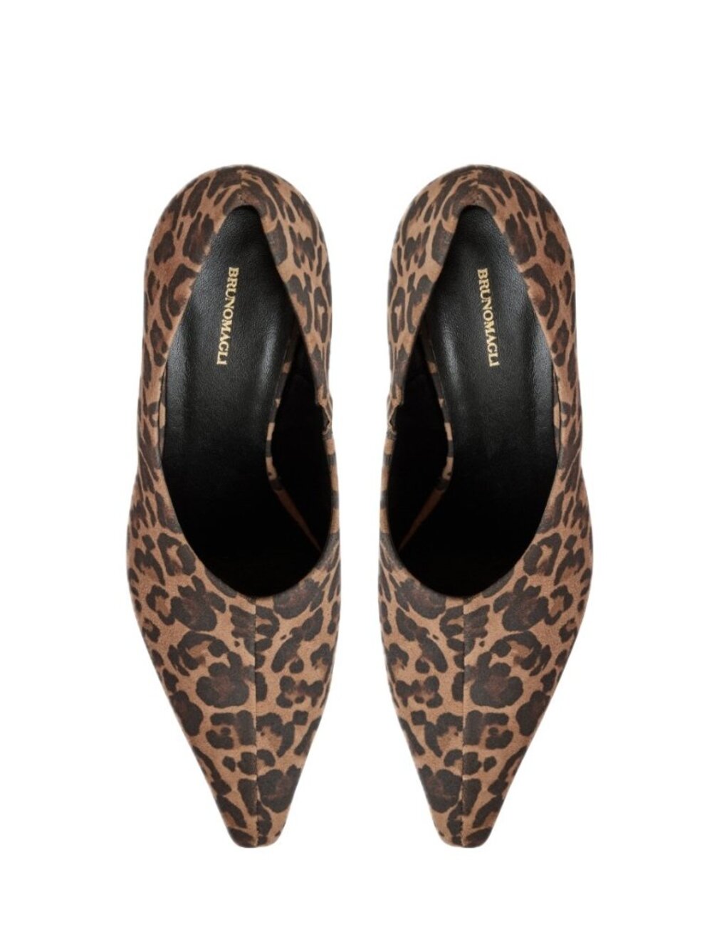 Bruno Magli Athena Pointed Toe Pumps Brown Black Leopard Print Leather Sz 8 NEW